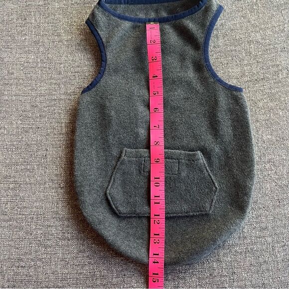 LAND’S END Fleece Dog Sweatshirt - Grey/Blue - Picture 3 of 4